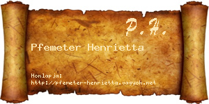 Pfemeter Henrietta névjegykártya