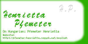 henrietta pfemeter business card